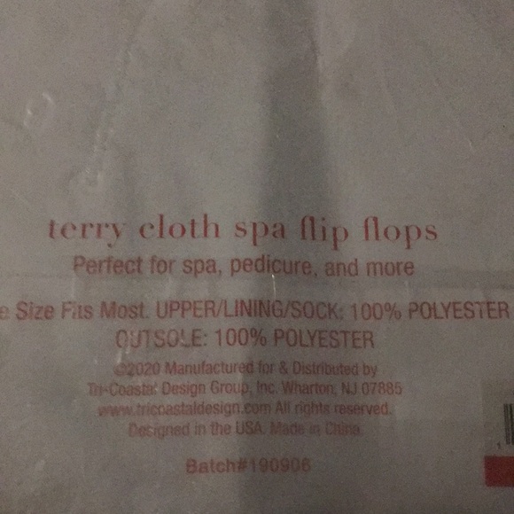 Renew Terry cloth spa flip flops.NIOP - Picture 3 of 3